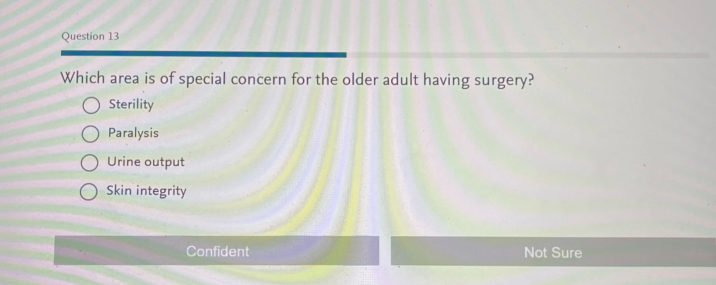 Question 13 Which area is of special concern for