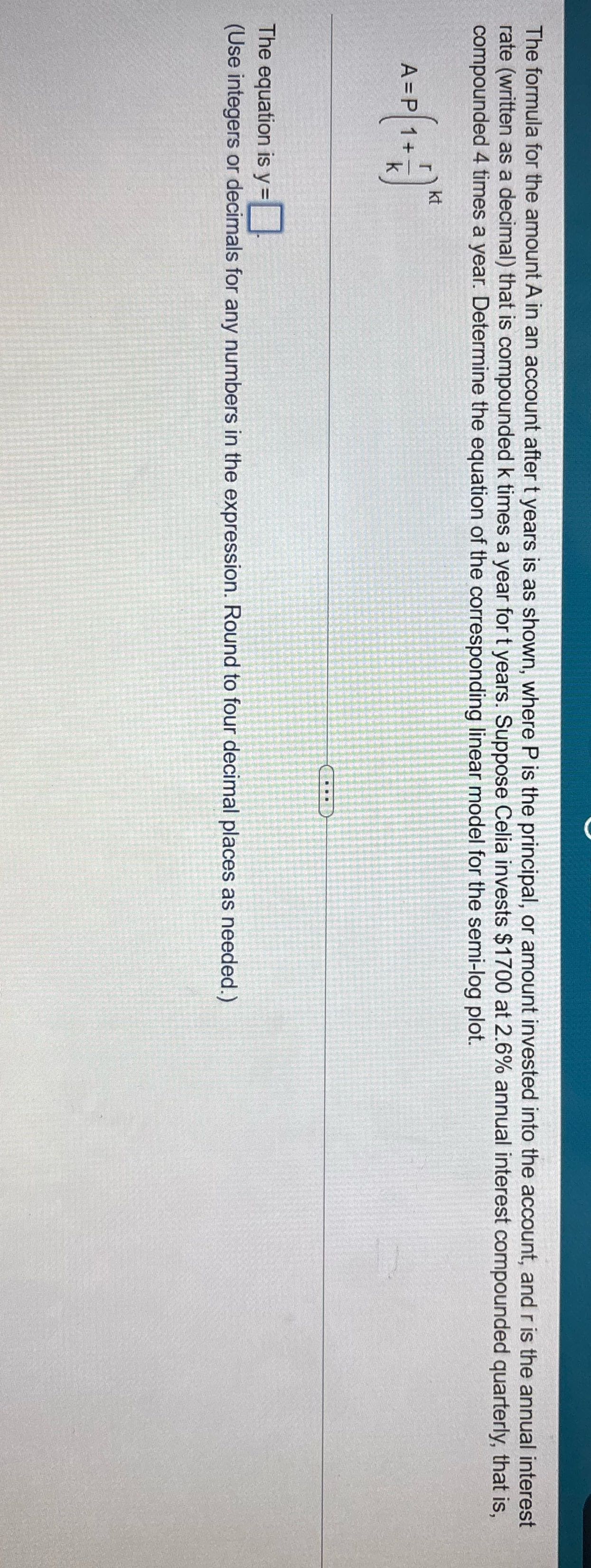 heres an example problem For the given situation,