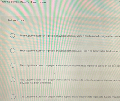 Pick the correct statement from below. Multiple