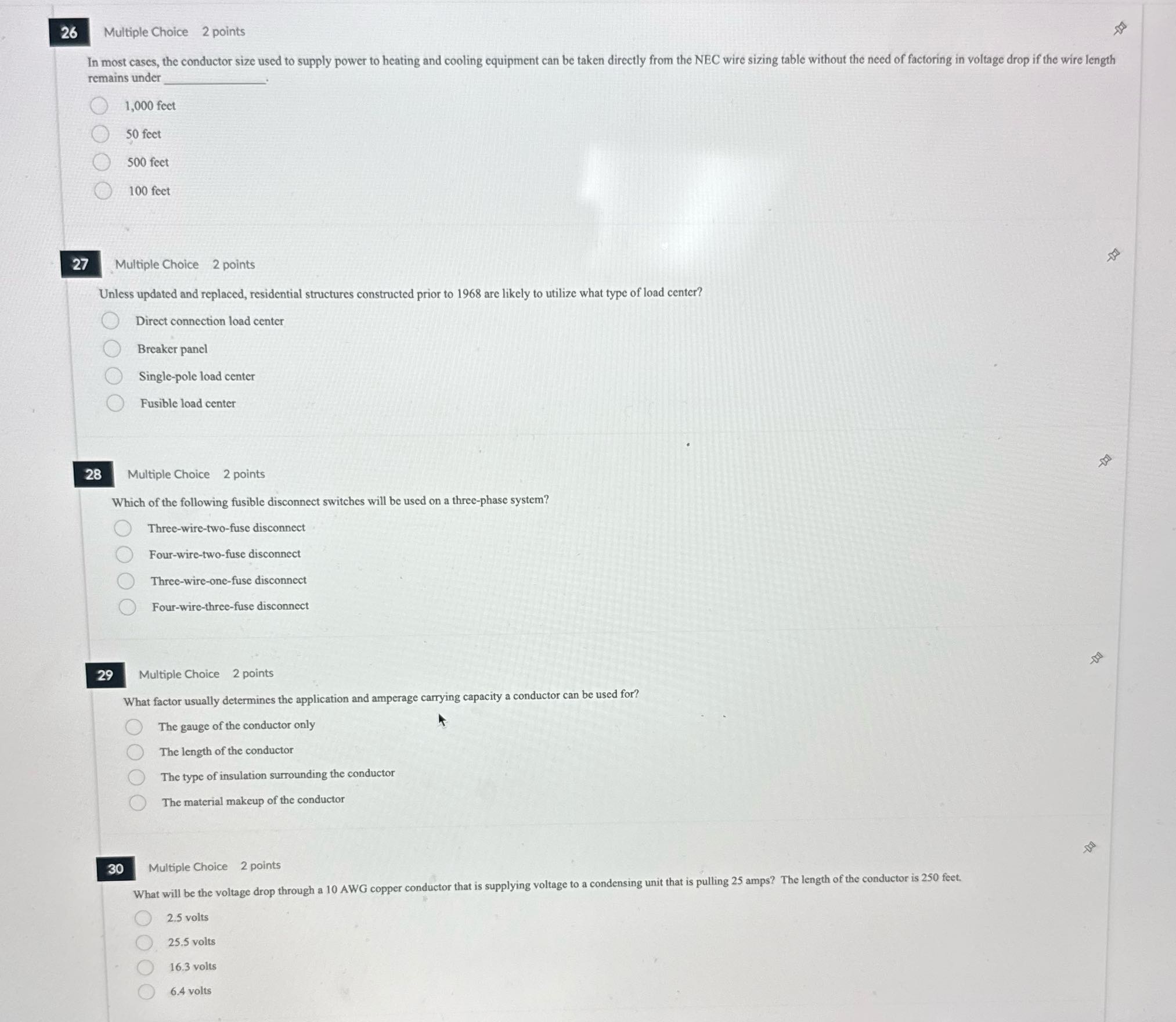 26 Multiple Choice 2 points In most cases, the