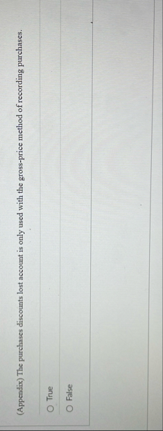 ( Appendix ) The purchases discounts lost account