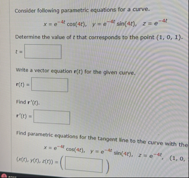 Consider following parametric equations for a