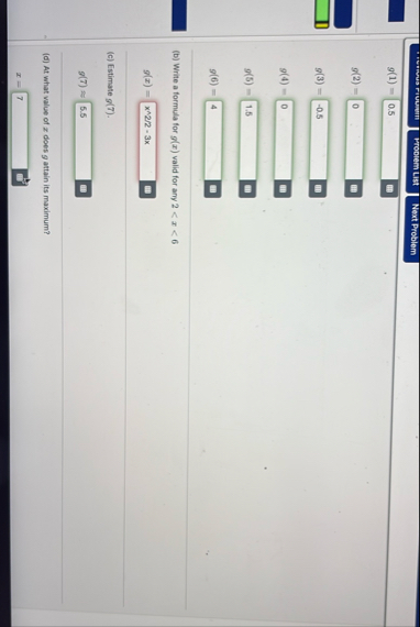 Frodrem List Next Problem g ( 1 ) = g ( 2 ) = g (