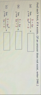 Find each limit , if it exists. ( If an answer