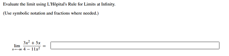 Evaluate the l i m i t using L ' H p i t a l ' s