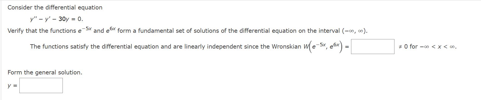 Consider the differential equation y ' ' - y ' -
