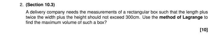 ( Section 1 0 . 3 ) A delivery company needs the