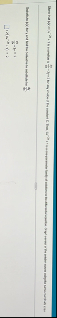 Substitse ( x ) for y and find the derivative to