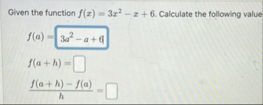 Given the function f ( x ) = 3 x 2 - x 6 .
