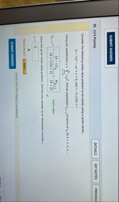 [ 1 / 2 Points ] Consider the following initial -