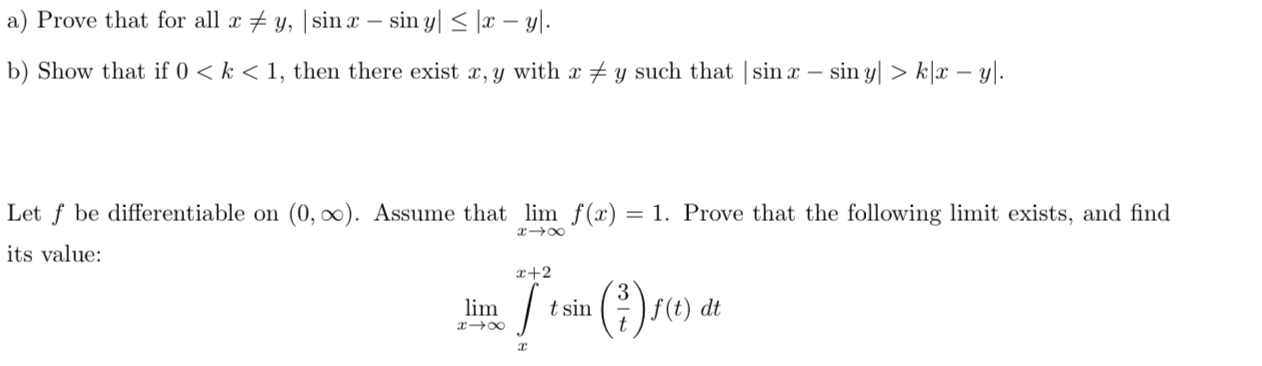 a x y , | s i n x - s i n y | | x - y | . b x , y