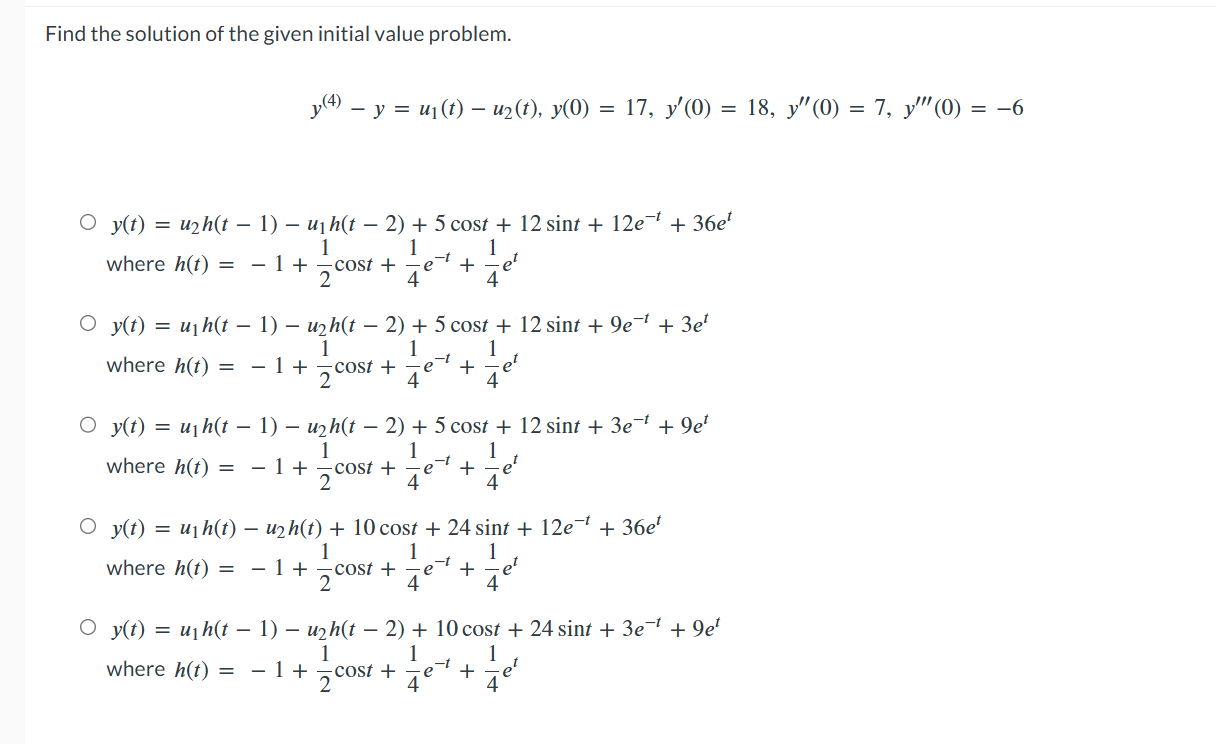 Find the solution o f the given initial value