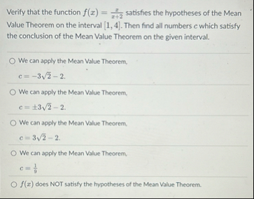 Verify that the function f ( x ) = x x + 2