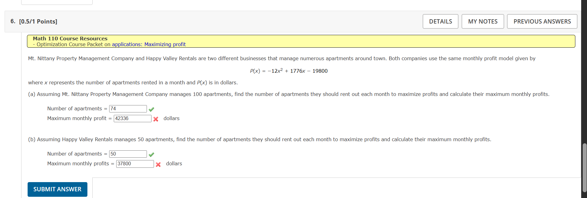 Math 1 1 0 Course Resources Optimization Course