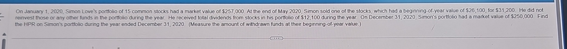 the HPR on Simon's portfolio during the year