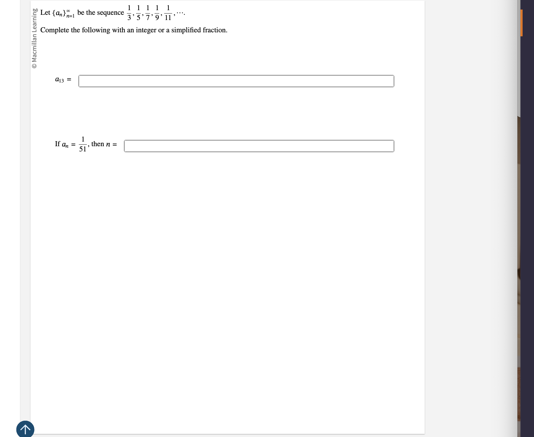 ? 5 Let { a n } n = 1 b e the sequence 1 3 , 1 5