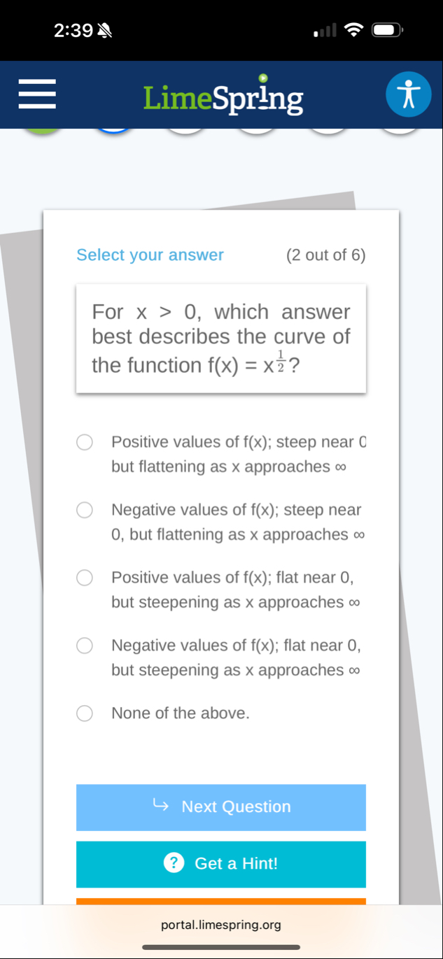 2 : 3 9 LimeSpring Select your answer ( 2 out of