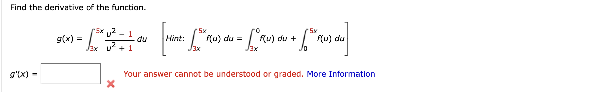 Find the derivative o f the function. g ( x ) = 3