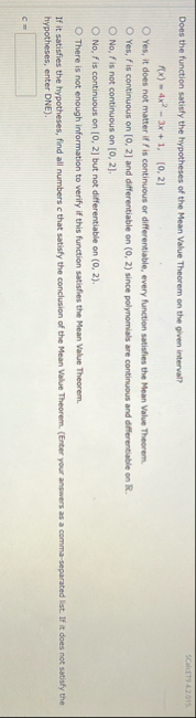 Does the function satisfy the hypotheses of the