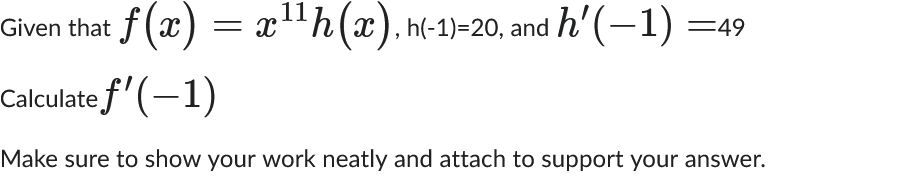 Given that f ( x ) = x 1 1 h ( x ) , h ( - 1 ) =