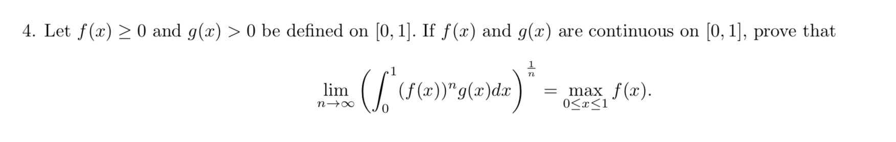 Let f ( x ) 0 and g ( x ) > 0 b e defined o n 0 ,