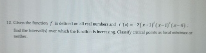 Given the function f is defined on all real