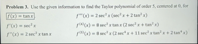Problem 3 . Use the given information to find the