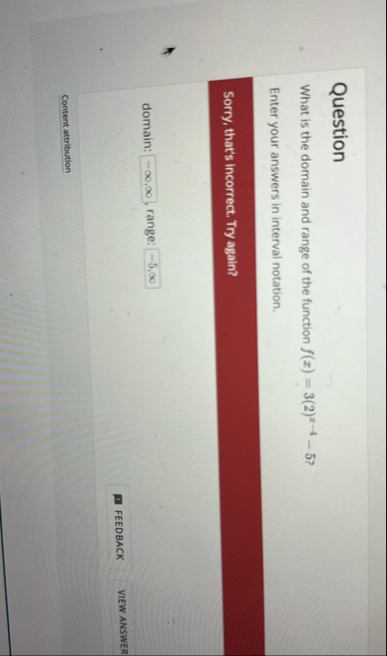 Question What is the domain and range of the