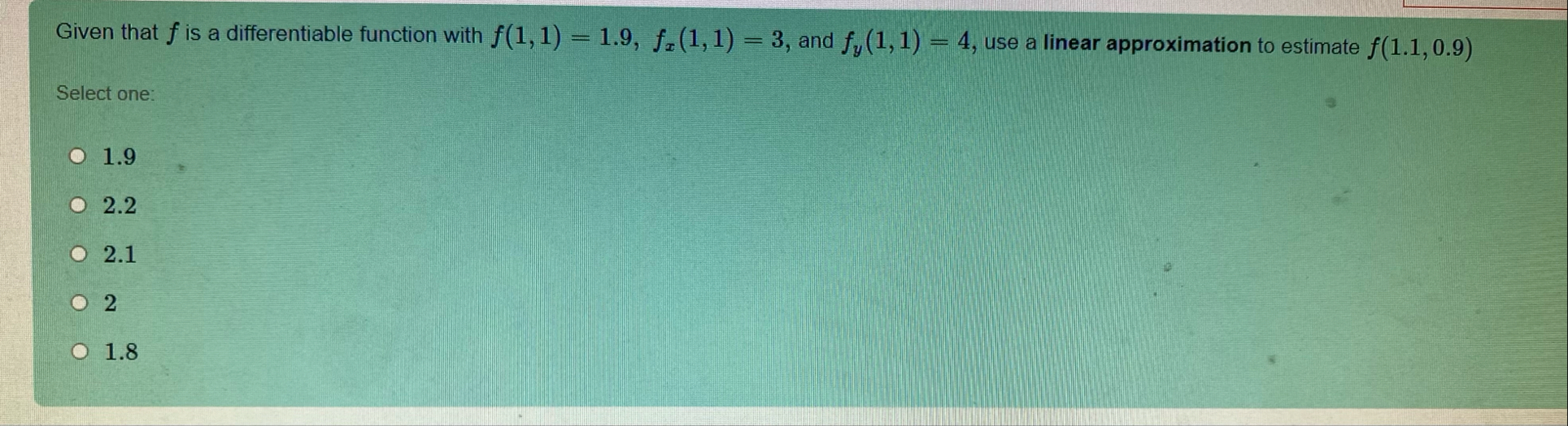 Given that f is a differentiable function with f