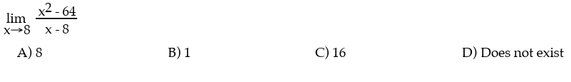 lim x 8 x 2 - 6 4 x - 8 Find the l i m i t