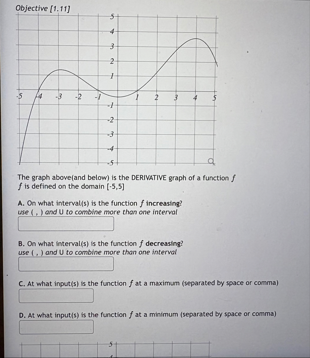 Objective [ 1 . 1 1 ] The graph above ( and below