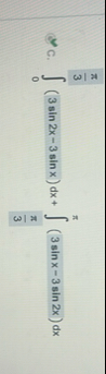 0 3 ( 3 s i n 2 x - 3 s i n x ) d x 3 ( 3 s i n x