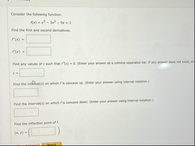 Consider the following function. f ( x ) = x 3 -