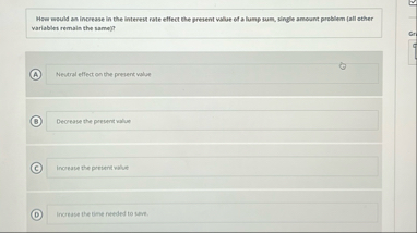 How would as increase in the interest rate effect