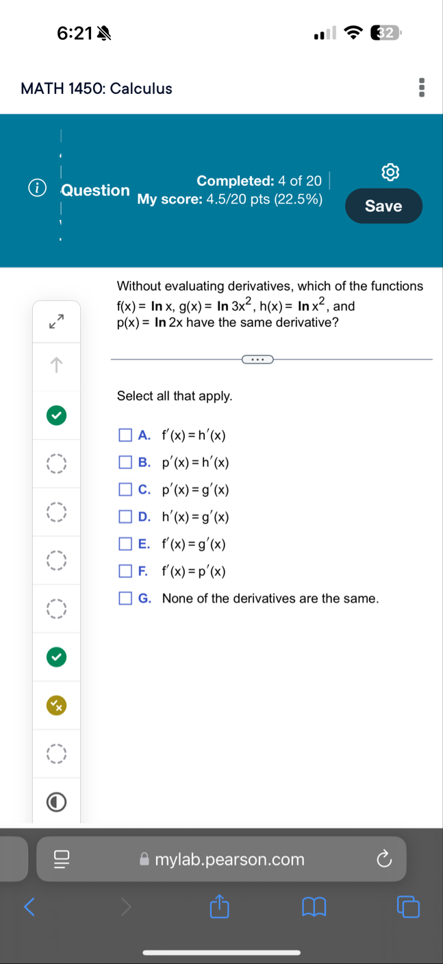 6 : 2 1 3 2 MATH 1 4 5 0 : Calculus ( i )