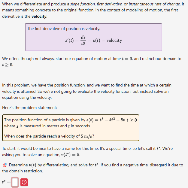 When w e differentiate and produce a slope