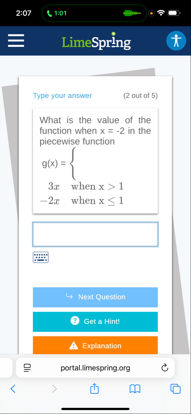 2 : 0 7 1 : 0 1 LimeSpring Type your answer ( 2