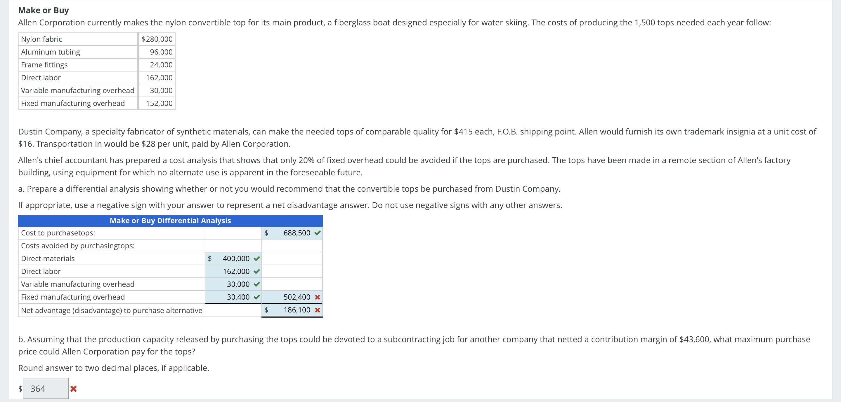 Make or Buy \ ( \ $ 1 6 \ ) . Transportation in