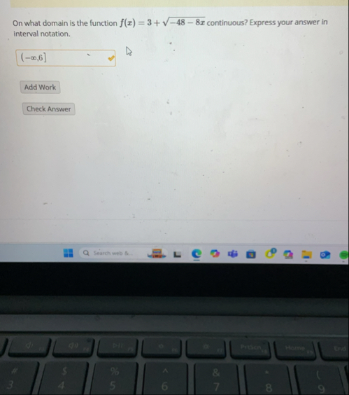 On what domain is the function f ( x ) = 3 - 4 8