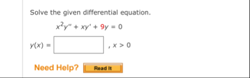 Solve the given differential equation. ] = [ 0
