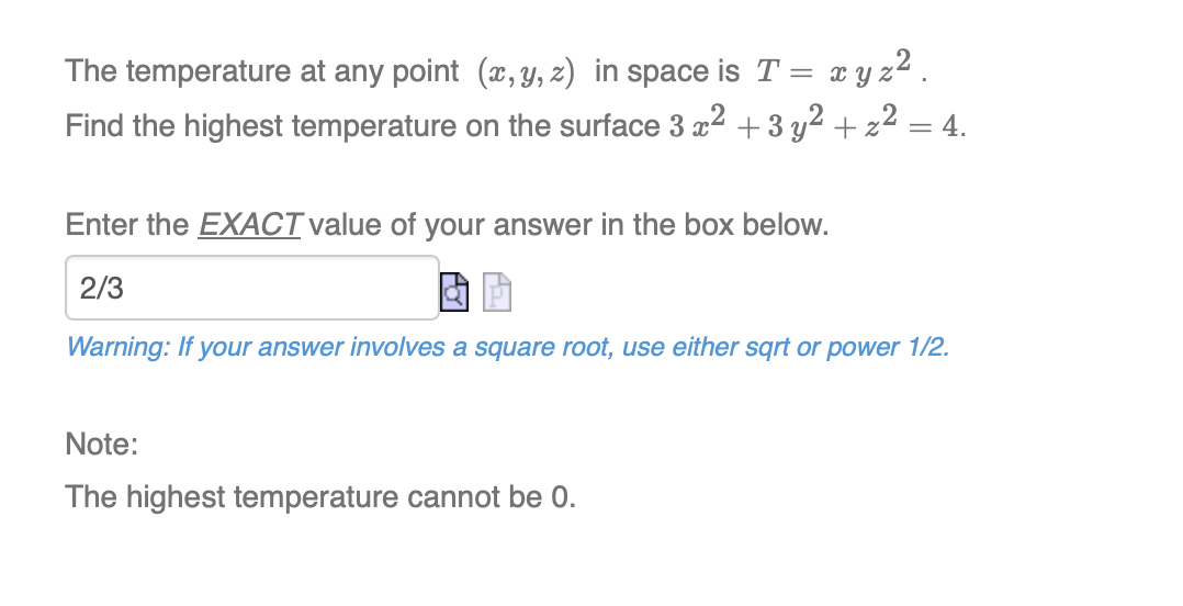 The temperature a t any point ( x , y , z ) i n