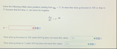 Solve the following inilial - value problem