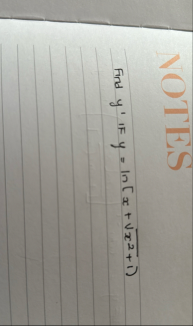 Find y ' if y = l n [ x x 2 1 2 ]