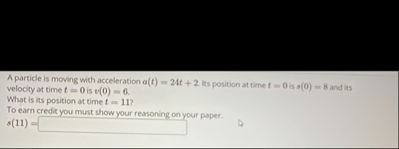 A particle is moving with acceleration a ( t ) =