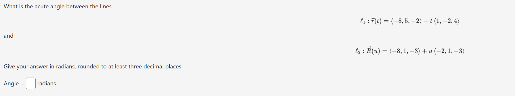 What i s the acute angle between the lines l 1