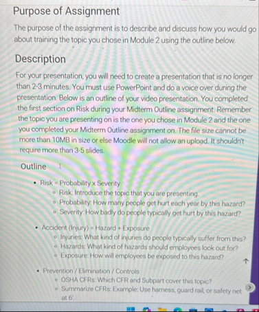 Purpose of Assignment The purpose of the