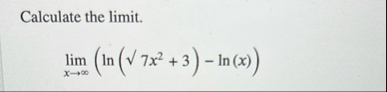 Calculate the limit . lim x ( l n ( ? 2 x 2 3 ) -