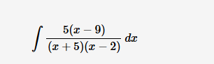 5 ( x - 9 ) ( x + 5 ) ( x - 2 ) d x