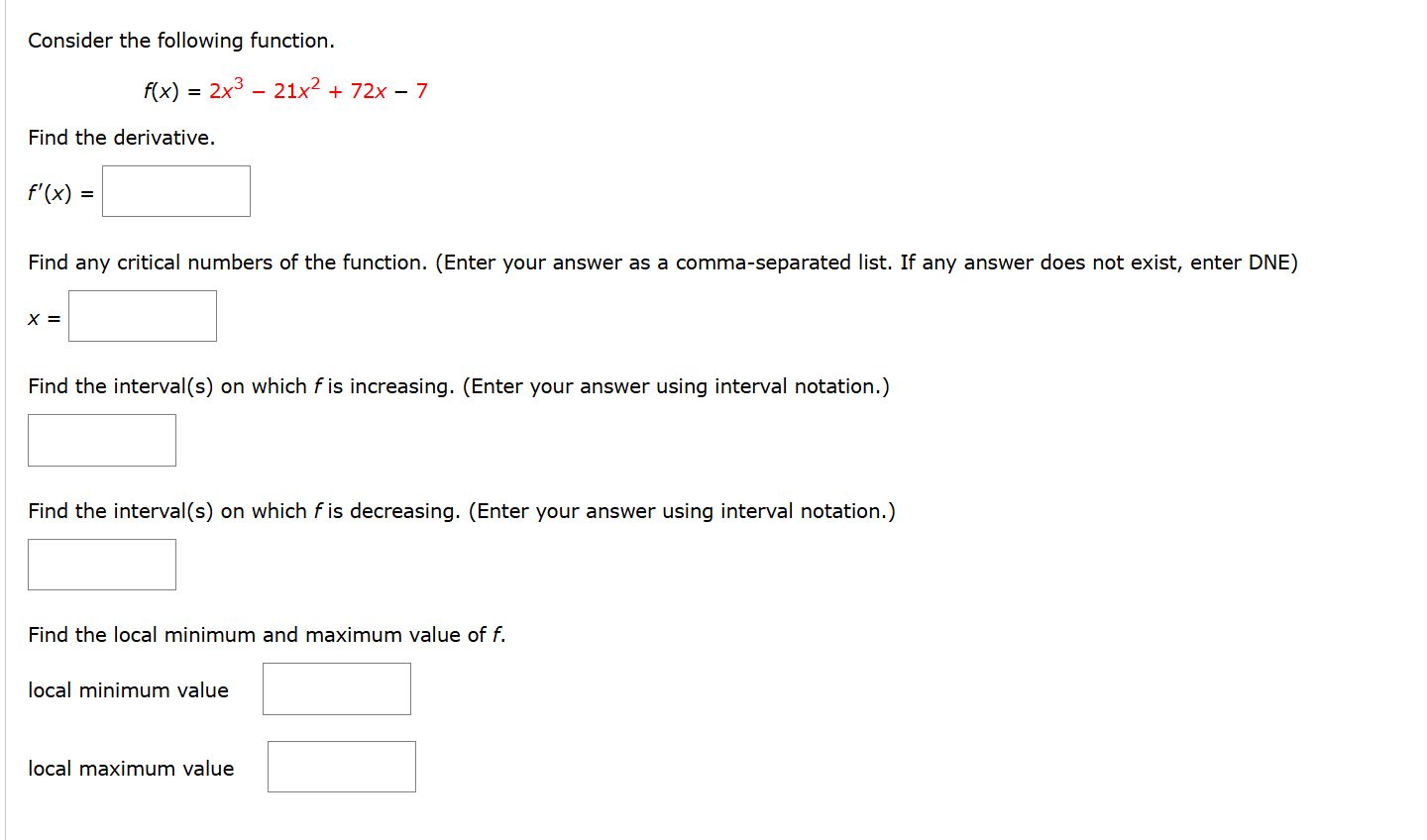 Consider the following function. f ( x ) = 2 x 3