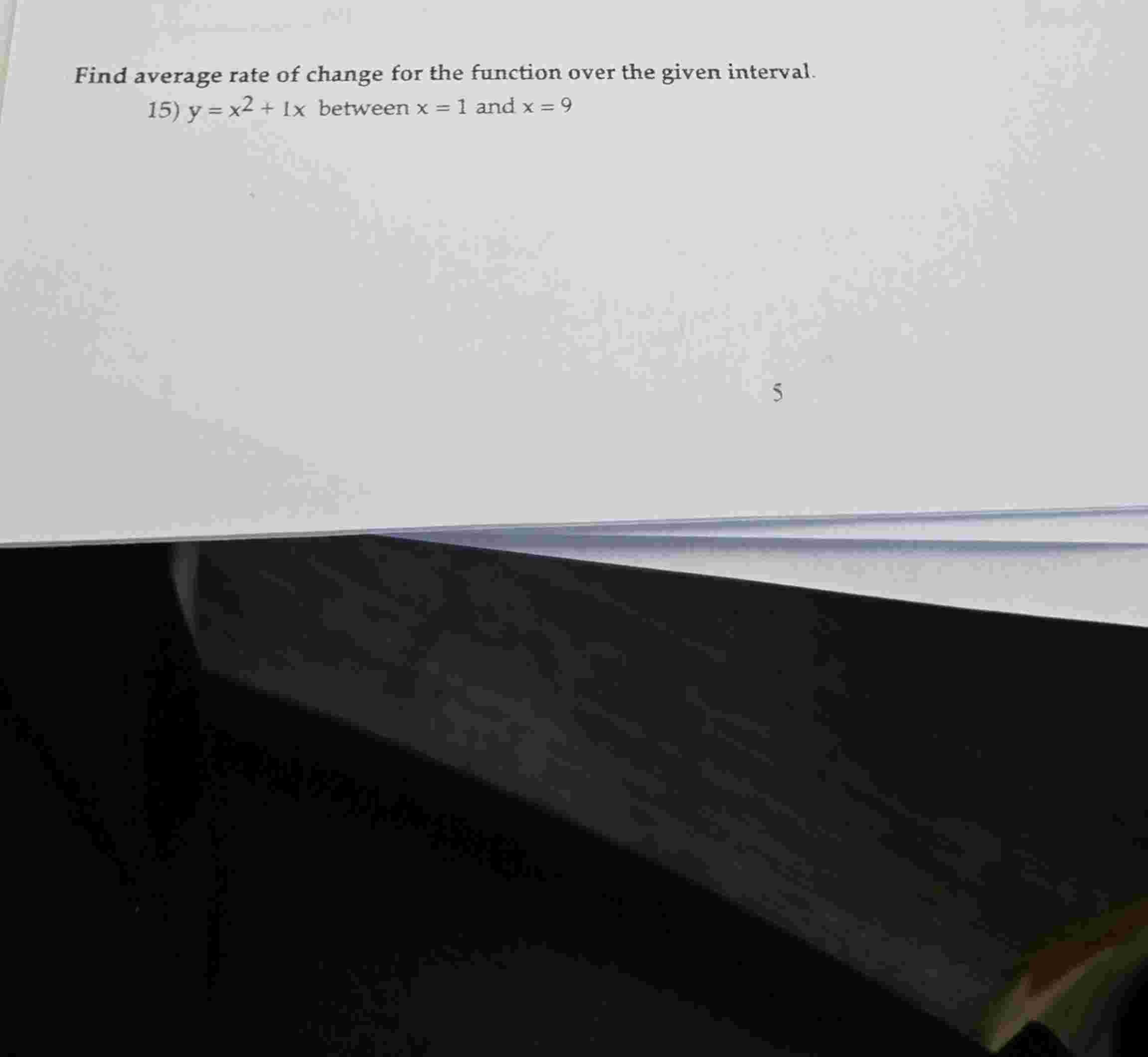 Find average rate o f change for the function